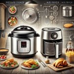 A detailed comparison of a pressure cooker and air fryer showcasing their features, benefits, and versatility in a modern kitchen.