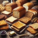 A variety of bread slices toasted golden brown to perfection, highlighting the best bread for toast.