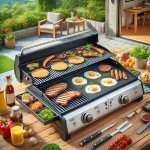 Grill and griddle combo for versatile outdoor cooking