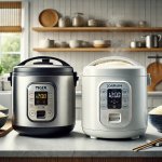 DALL·E 2025-01-07 18.11.38 - A comparison scene showing two rice cookers side by side_ one is ...jpg